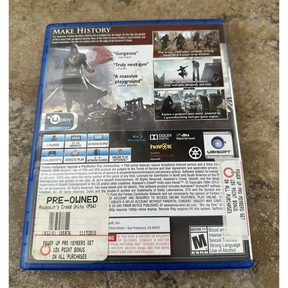 Assassin's Creed Unity Limited Edition (Sony PlayStation 4, 2014)
